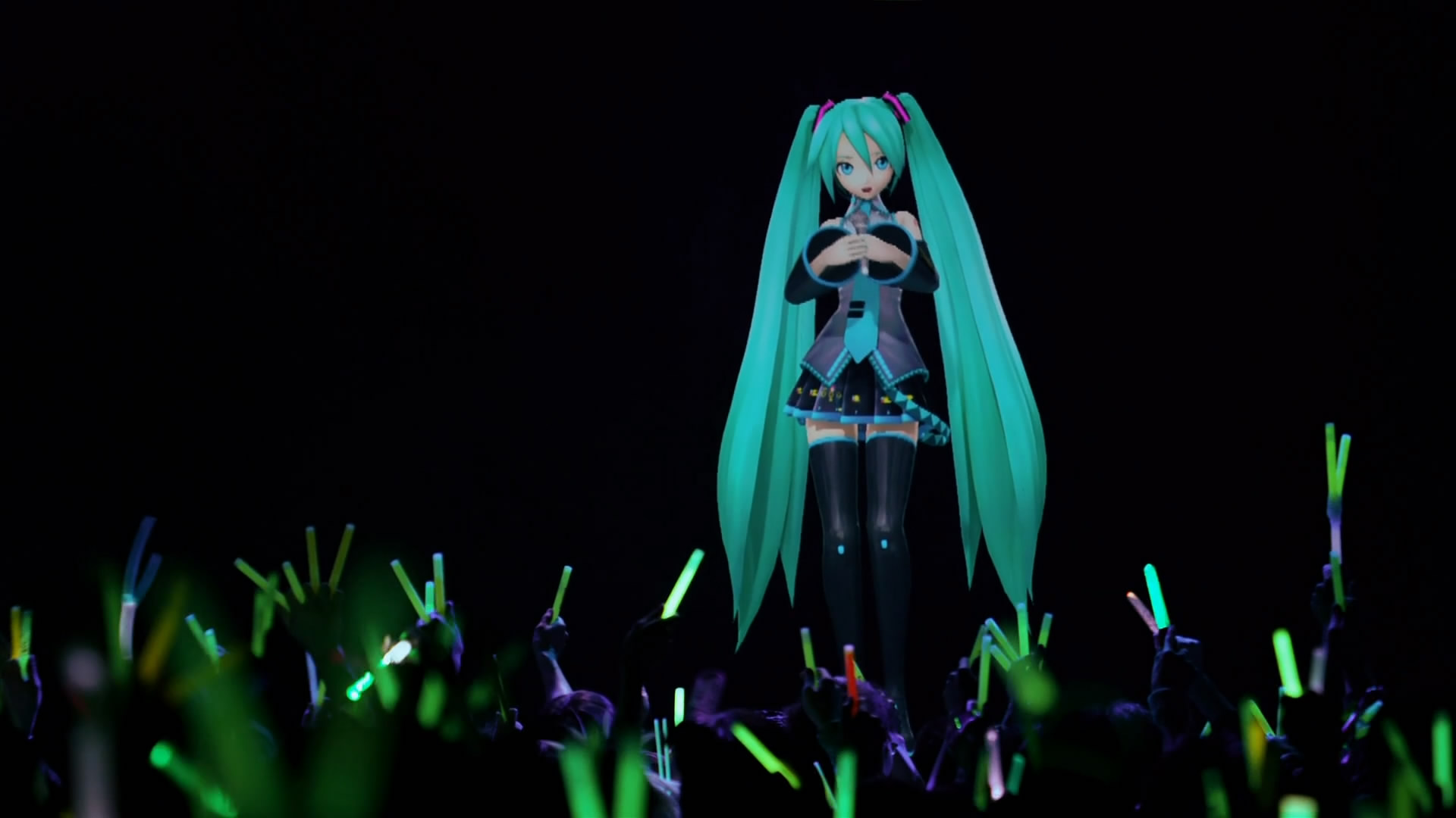 Hatsune Miku cantando en vivo impulsada por la tecnología para el Miku Day 2026.